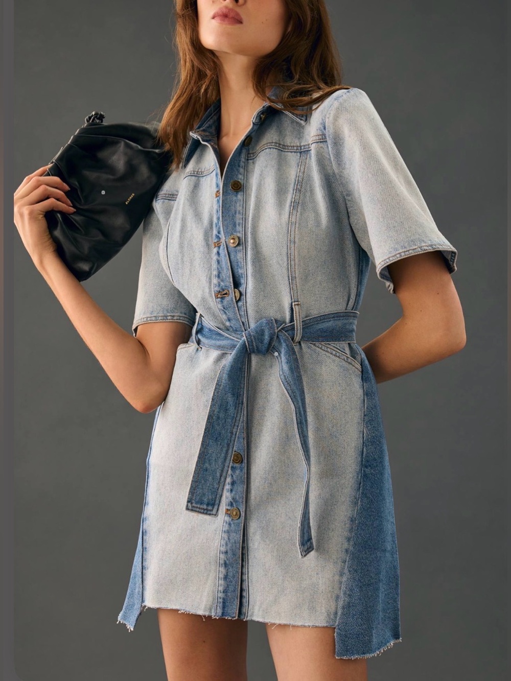 Anthropologie Significant Other Teddie Belted Denim Dress